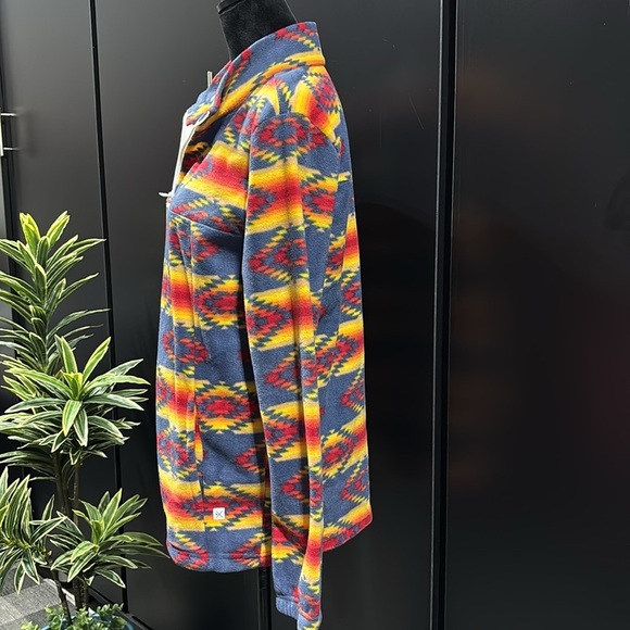 Departwest Aztec Print Fleece 1/4 zip pullover, hip pockets, high neck,so soft - Picture 3 of 10